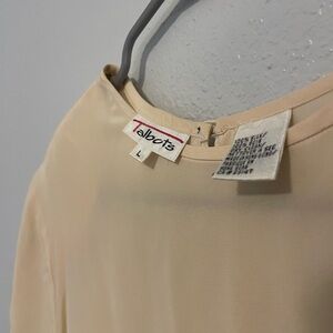 Cream Short Sleeve Silk Blouse